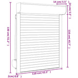 Roller Shutter White 110 x 130 cm Aluminium and Polyurethane 42047057