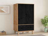 Wardrobe OTTA Black 76.5 x 53 x 172 cm Solid Pine Wood 42041752