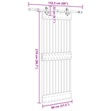 Sliding Door NARVIK Natural and Black 80 x 210 cm 3445276