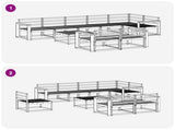 Outdoor Sofa Set 9 pcs White 79 x 79 x 37 cm Solid Acacia Wood 3386658