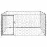 Outdoor Dog Kennel with Door 2x2x1 m Galvanised Steel 4105411