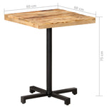 ZNTS Bistro Table Square 60x60x75 cm Rough Mango Wood 320264