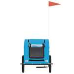 ZNTS Pet Bike Trailer Blue Oxford Fabric and Iron 93967