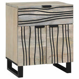 Bedside Cabinet with Drawer White and Black 50 x 33 x 60 cm 4017983