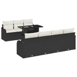 Garden Sofa Set with Cushion Manual 8 pcs Black Poly rattan 3357140
