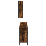 3 Piece Bathroom Cabinet Set Smoked Oak Engineered Wood 3214732
