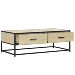 ZNTS Coffee Table Sonoma Oak 100x50x35 cm Engineered Wood and Metal 848780