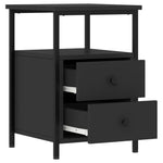 ZNTS Bedside Cabinets 2 pcs Black 34x35.5x50 cm Engineered Wood 826014