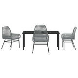 Garden Dining Set 5 pcs Grey Poly Rattan 3380886