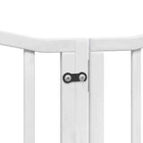 Dog Gate with Door Foldable 9 Panels White 450 cm Poplar Wood 3155591