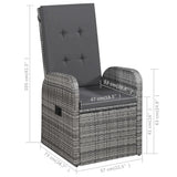 Garden Dining Set Grey PE Rattan Standard Removable Covers 3095278
