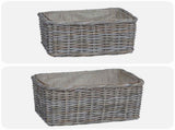 Firewood Basket 2 pcs Grey Lacak Rattan 42020971
