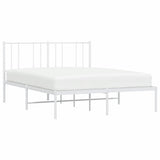 Metal Bed Frame without Mattress with Headboard White 150x200cm 352531