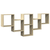 Wall Shelf Sonoma Oak 159x18x66 cm Engineered Wood 853301