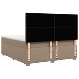 Box Spring Bed with Mattress Cappuccino 200x200 cm Faux Leather 3290739