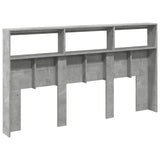 Headboard Cabinet with LED Concrete Grey 180x17x102 cm 839213