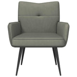 Armchair Light Grey Corduroy Fabric 42047711