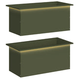 Garden Planter with LED 2 pcs Olive Green 40 x 80 x 40 cm Steel 8008161