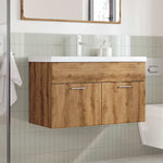 ZNTS 2 Piece Bathroom Furniture Set Artisan Oak Engineered Wood 3328584