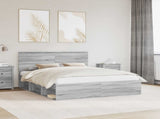 Bed Frame Grey Sonoma 160 x 200 cm Solid Pine Wood 3410988