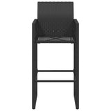 Garden Bar Stools 2 pcs Black Poly Rattan 368702
