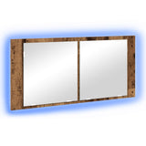LED Mirror Cabinet Old Wood 100 x 12 x 45 cm Engineered Wood 875042