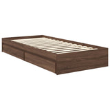 Storage Bed with Drawer Brown Oak 90 x 200 cm Engineered Wood 3408507