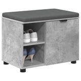 Hall Bench with Cushion with Door Concrete Grey 60 x 38 x 46 cm 891499