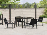 Garden Dining Set 5 pcs Black Poly rattan 3379052