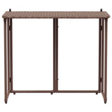 ZNTS Folding Garden Table Brown 90x51x75 cm Poly Rattan 4108255