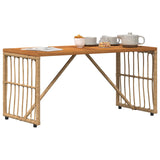 Outdoor Table Natural 80 x 40 x 40 cm Steel and Poly Rattan 42025146