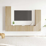 4 Piece TV Cabinet Set Sonoma Oak Engineered Wood 3114632
