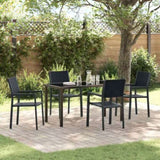 Garden Dining Set 5 pcs Black Powder-Coated Steel 3379151