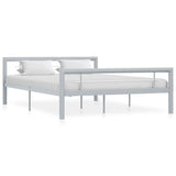 ZNTS Bed Frame without Mattress Grey and White Metal 160x200 cm 284560