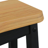 Bar Stool EKAI 2 pcs Black 40 x 29 x 45.5 cm Solid Pine Wood 42037011