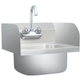 ZNTS Commercial Hand Wash Sink with Faucet Stainless Steel 51115