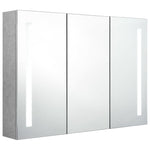 ZNTS LED Bathroom Mirror Cabinet Concrete Grey 89x14x62 cm 326525