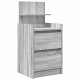 Bedside Cabinet with 2 Drawers Grey Sonoma 38x34x80 cm 861365