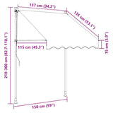 43231 Manual Retractable Awning 150 cm Orange and White Stripes