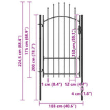 Garden Gate Woerden Steel 1x1.7 m Black 146320