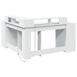 Desk with LED Lights White 152x152x91 cm Engineered Wood 3309456