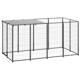 Dog Kennel Black 2.42 m Steel 3082199