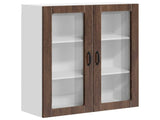 Wall Glass Cabinet LUCCA Brown Oak 80 x 31 x 100 cm 885162