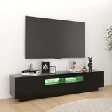 TV Cabinet with LED Lights Black 180x35x40 cm 3081898
