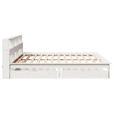 Bookcase Bed without Mattress White 200x200 cm Solid Wood Pine 3309798