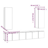 5 Piece TV Cabinet Set Smoked Oak Engineered Wood 3120209