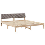 Bed frame Brown and taupe 180 x 200 cm Solid pine wood 3394346