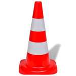 10 Reflective Traffic Cones Red and White 50 cm 141818