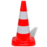 10 Reflective Traffic Cones Red and White 50 cm 141818