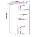 Cabinet Grey 34 x 39 x 61.5 cm Solid Pine Wood 42028350